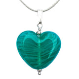 Molten Swirled Heart Pendant - Bath Aqua Jewellery