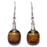 Dichroic glass Hook Earrings - Bath Aqua Jewellery